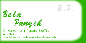 bela panyik business card